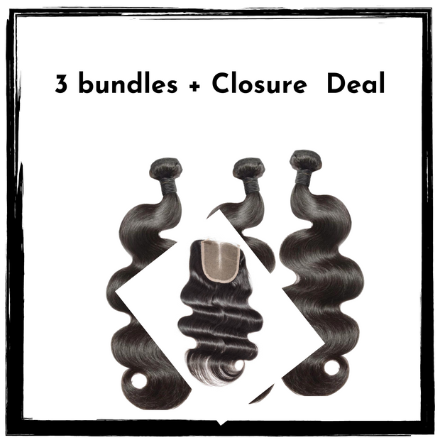 THREE BUNDLE + CLOSURE DEALS!  Brazilian Virgin Hair bundles