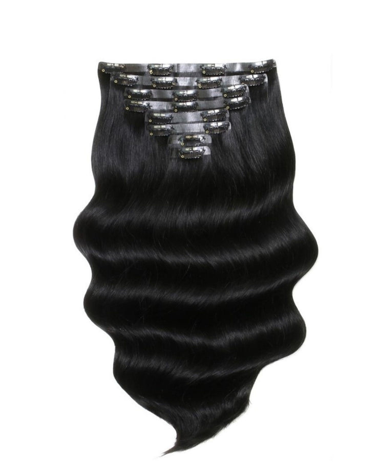 JET BLACK (1) Clip IN  HAIR EXTENSIONS