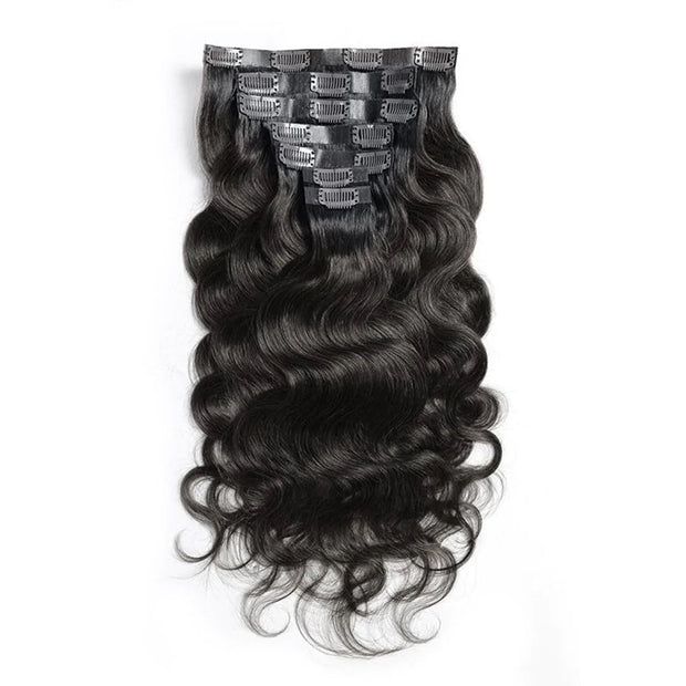 OFF BLACK (1B) Clip IN  HAIR EXTENSIONS